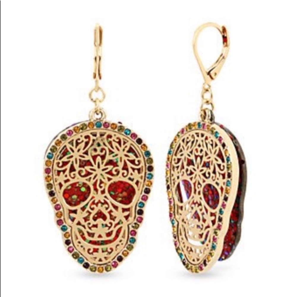 Betsey Johnson All Hallows Skull Earrings